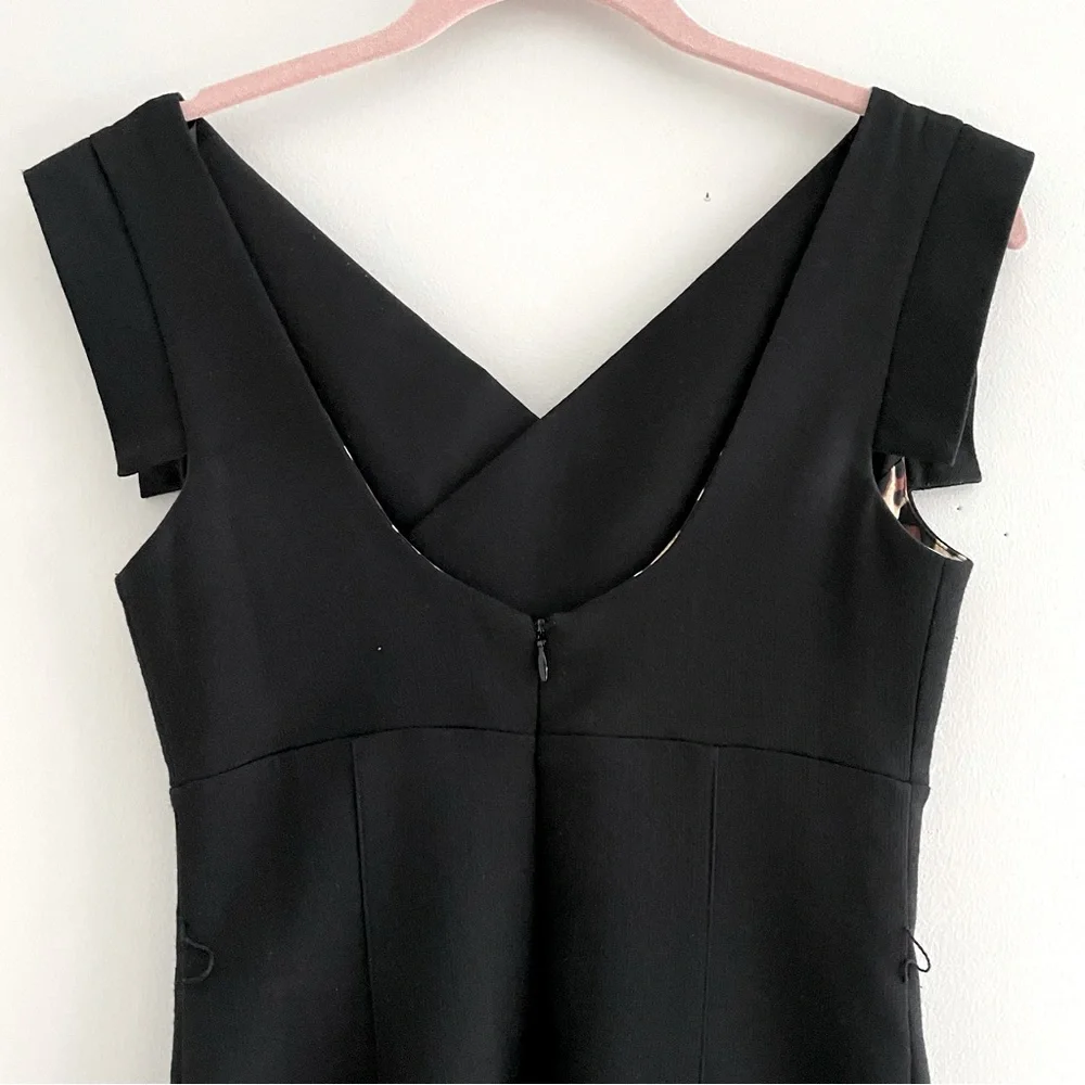 Bebe Black Mini Dress With Leopard Print Lining And Reversible Belt - Picture 7 of 16